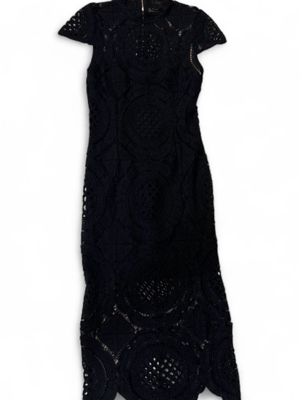 Romeo & Juliet Couture Black Crochet Maxi Dress